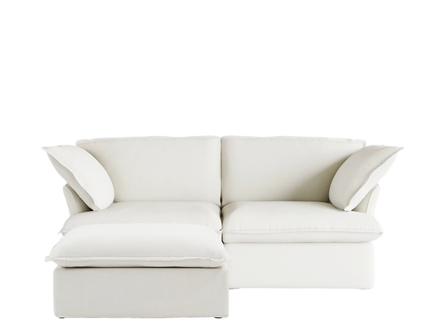 Anora Modular Classic Cloud Sofa - Loveseat Plus Ottoman