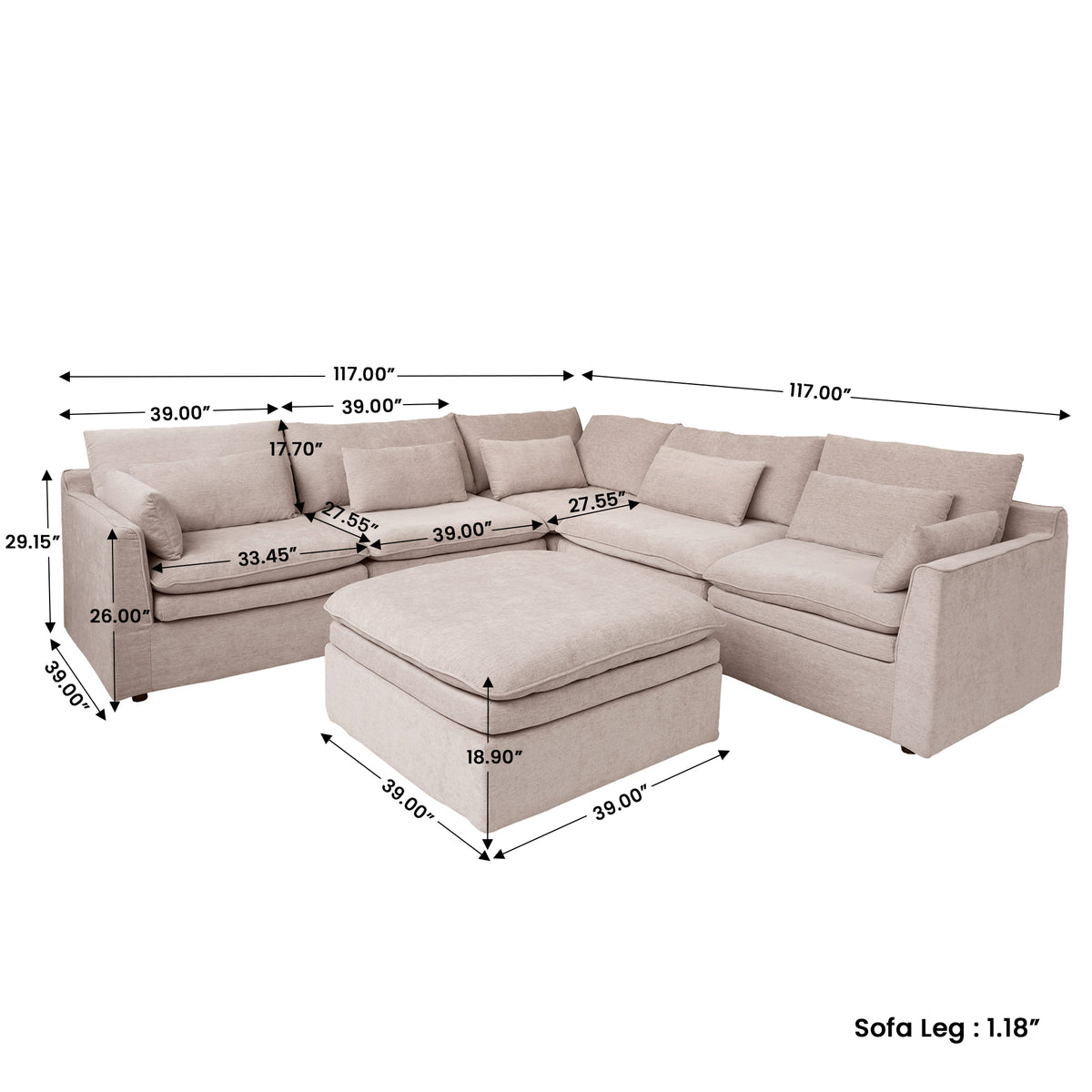 Jemma Track Arm - Slipcovers by the Set Only
