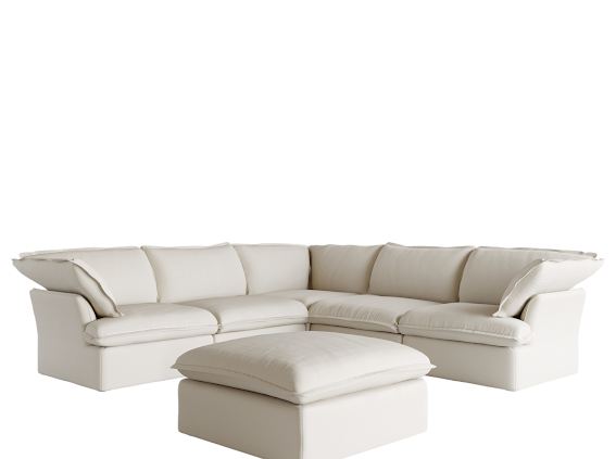 Anora Modular Classic Cloud Sectional - 6 Piece Corner L Shape
