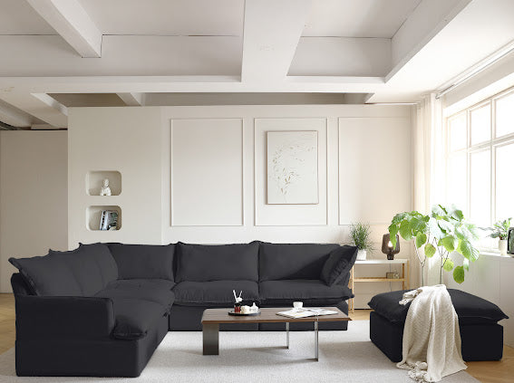 Anora Modular Classic Cloud Sectional - 6 Piece Corner L Shape