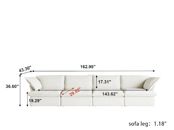 Anora Modular Classic Cloud Sofa - 4 Piece Set