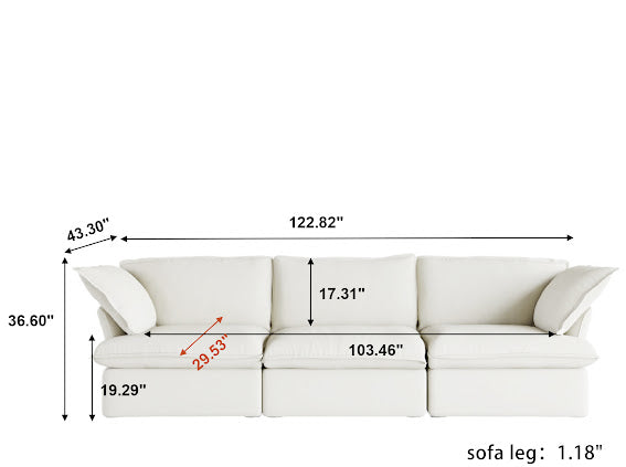 Anora Modular Classic Cloud Sofa - 3 Piece Set