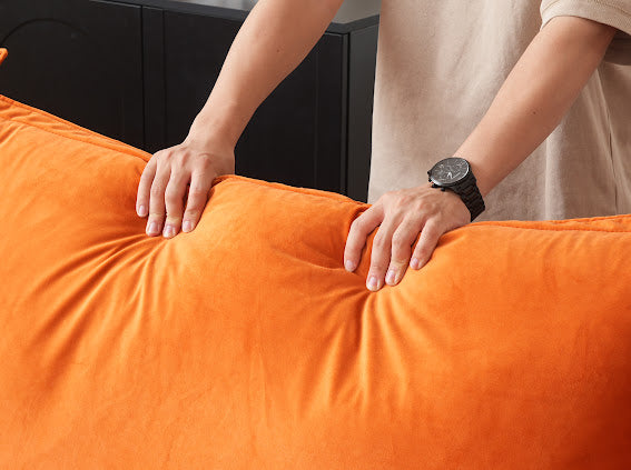 Anora Velvet Modular Classic Cloud Sectional - 5 piece L Shape