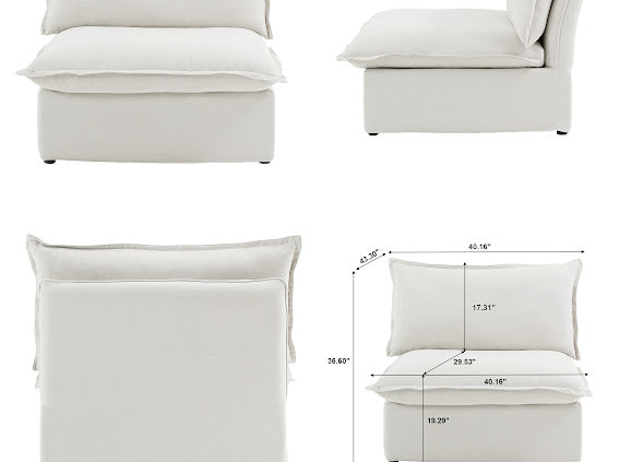 Anora Armless Chair Replacement Cover