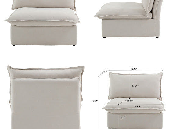Anora Armless Chair Replacement Cover