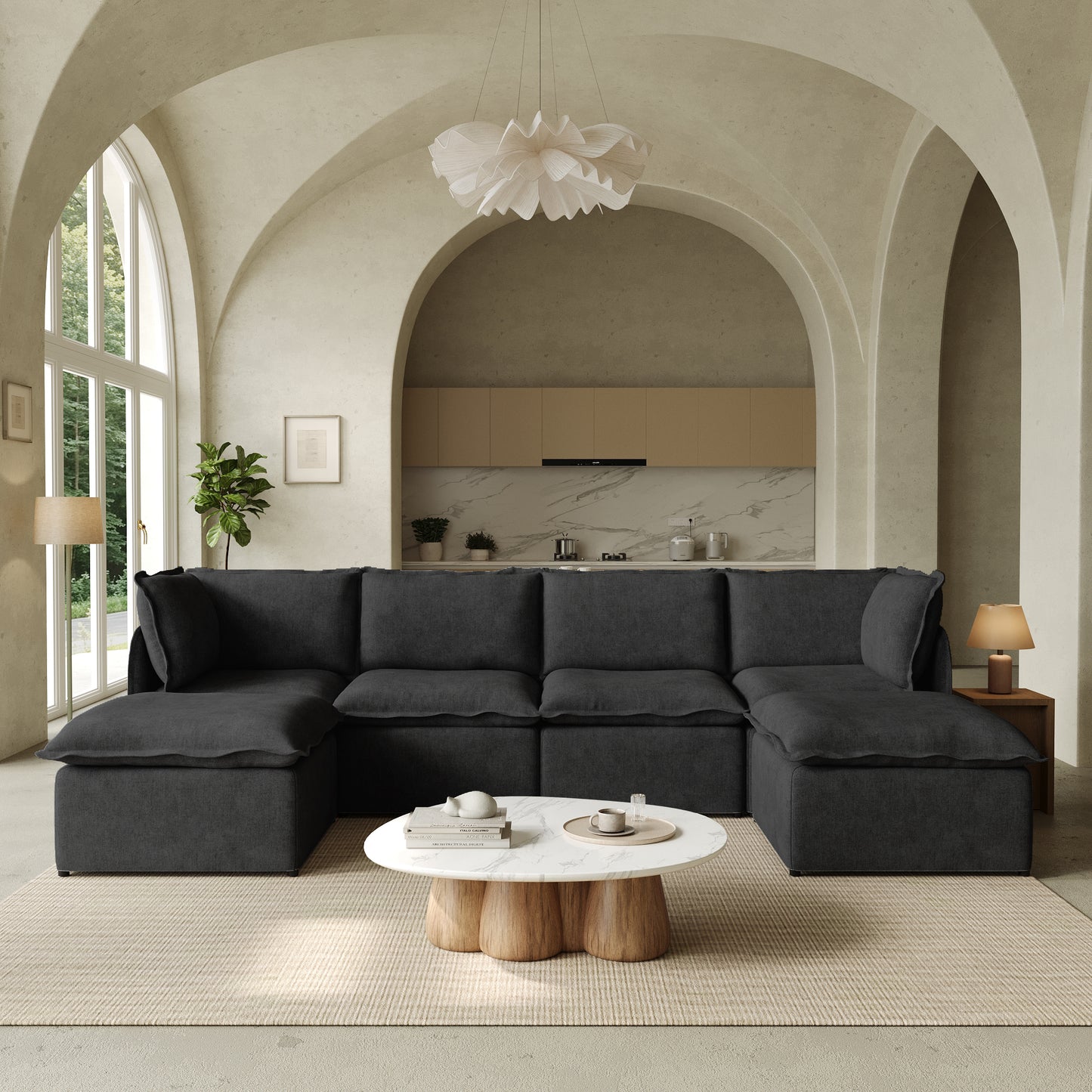 Luna Slim Arm Sofa Set