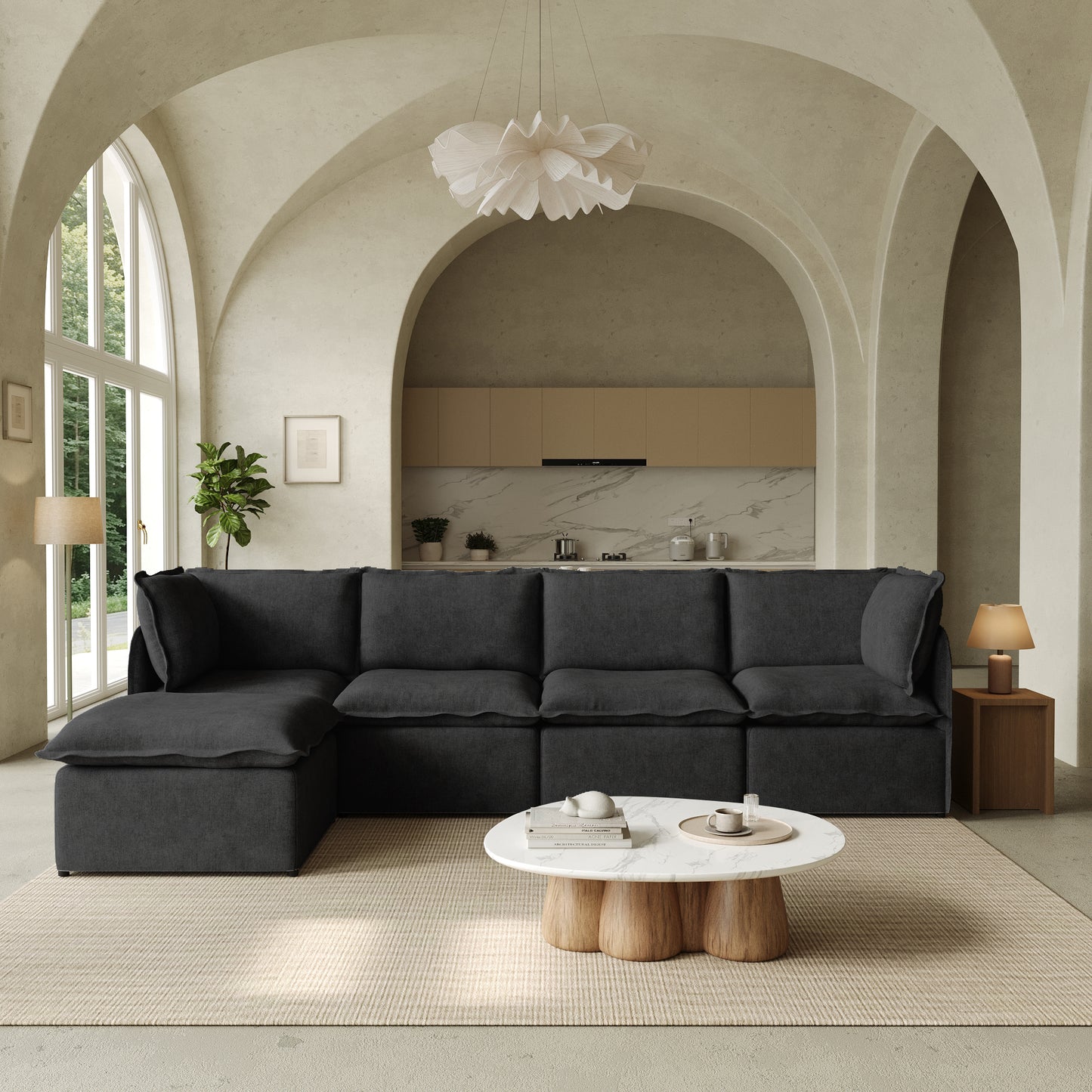 Luna Slim Arm Sofa Set
