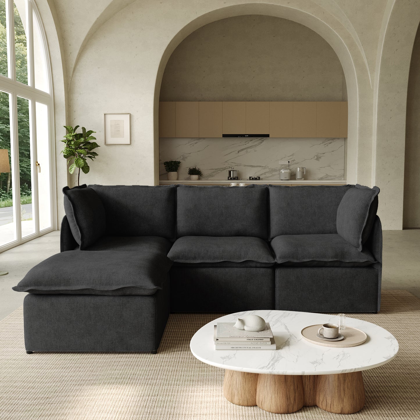 Luna Slim Arm Sofa Set