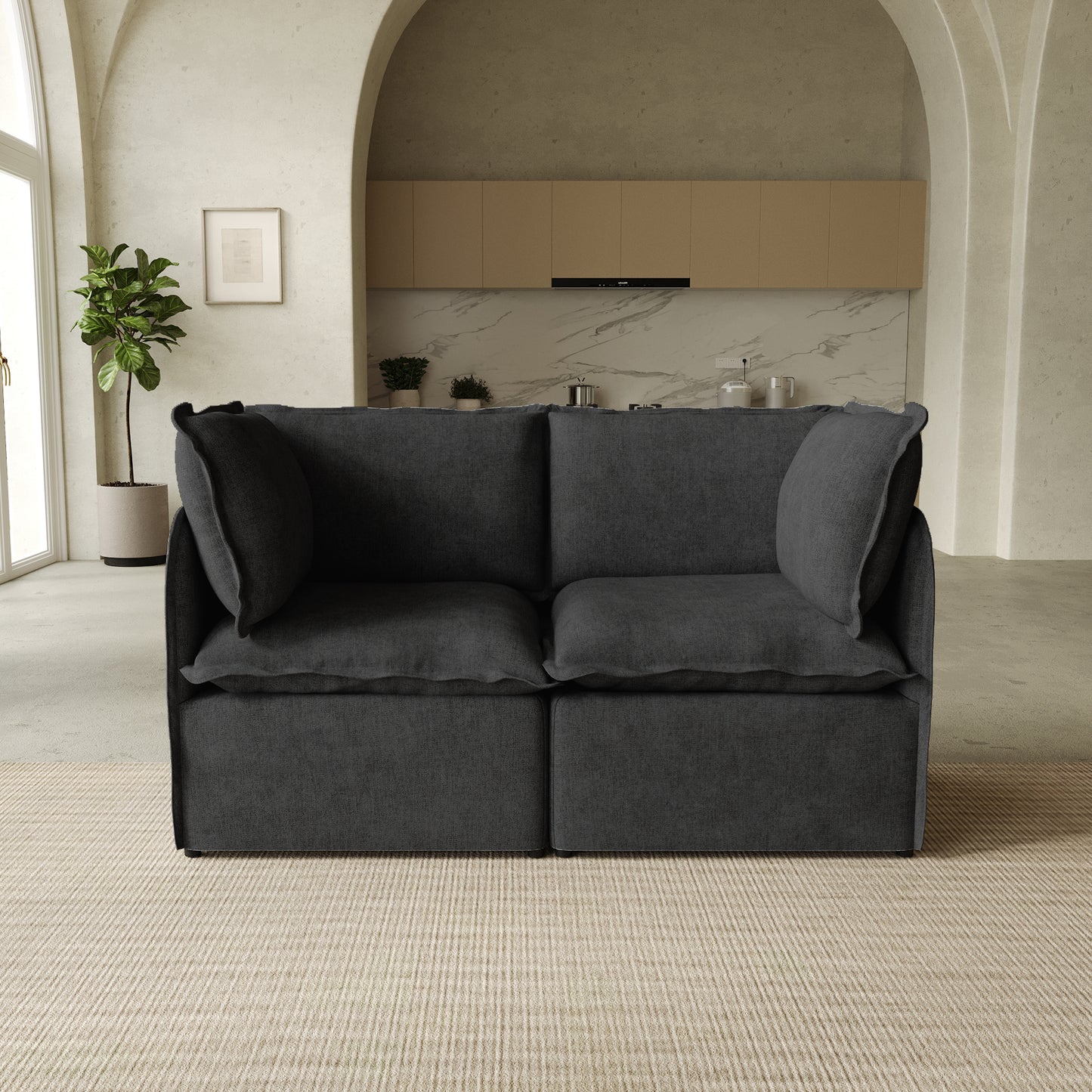 Luna Slim Arm Sofa Set