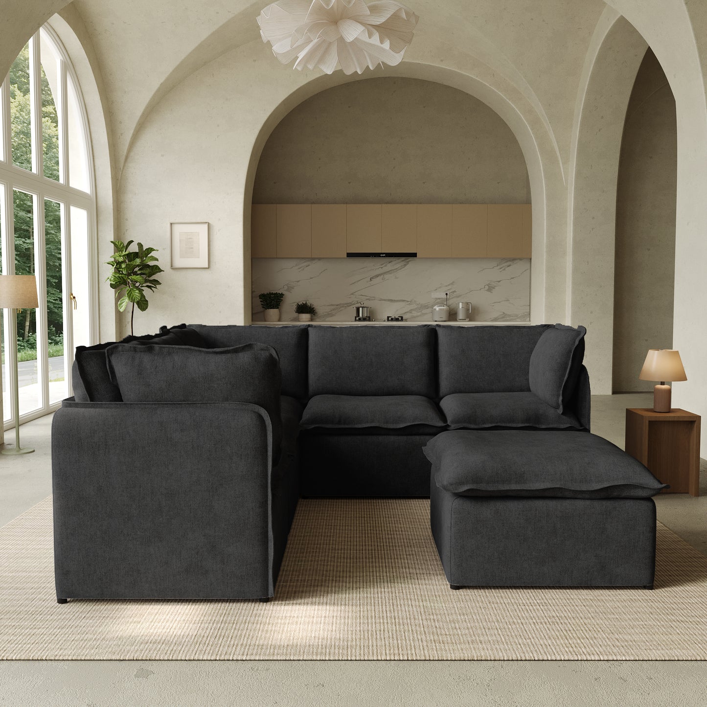 Luna Slim Arm Sofa Set