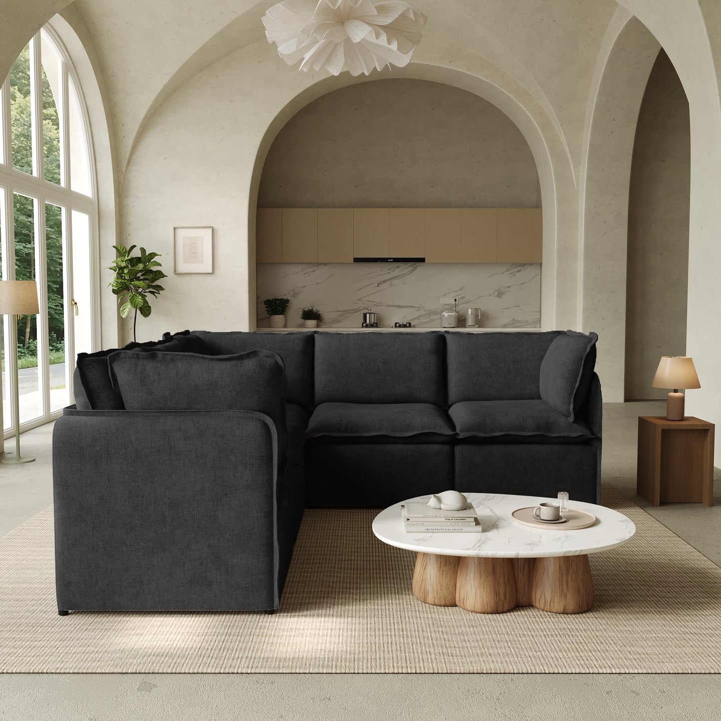 Luna Slim Arm Sofa Set