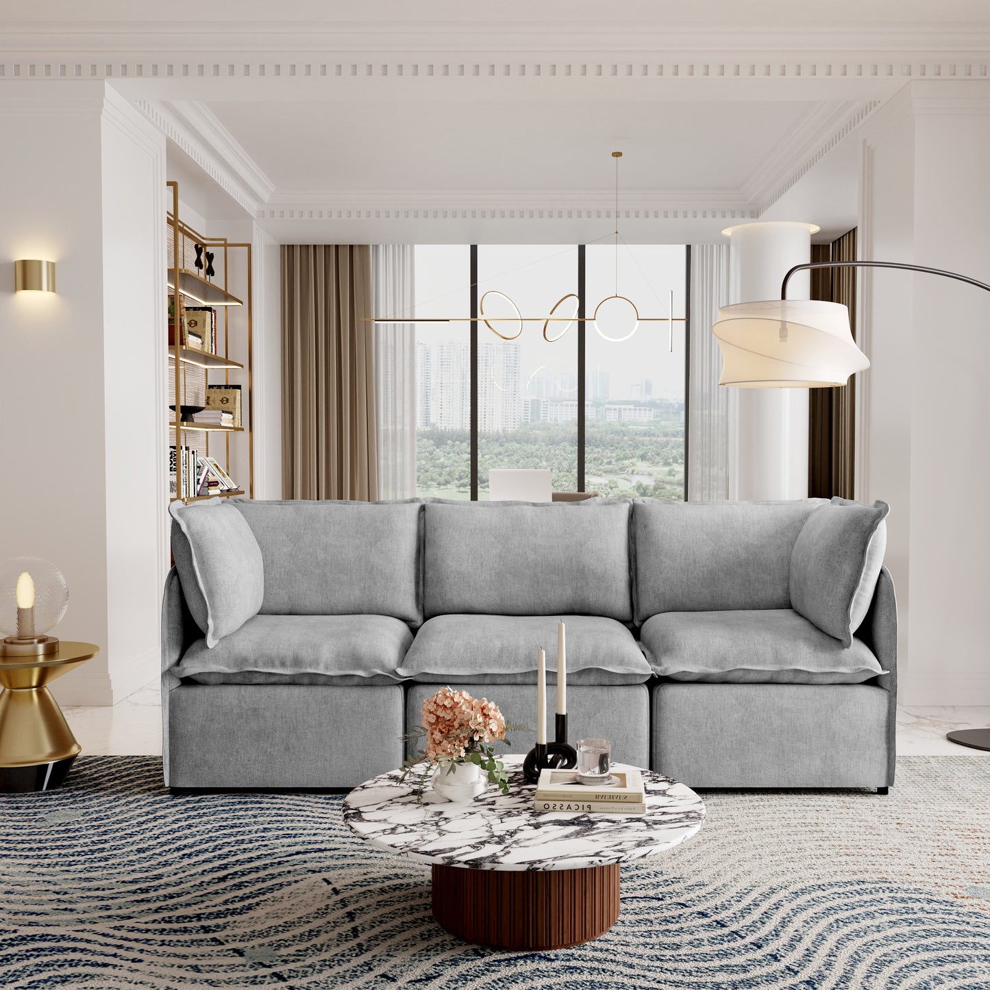 Luna Slim Arm Sofa Set