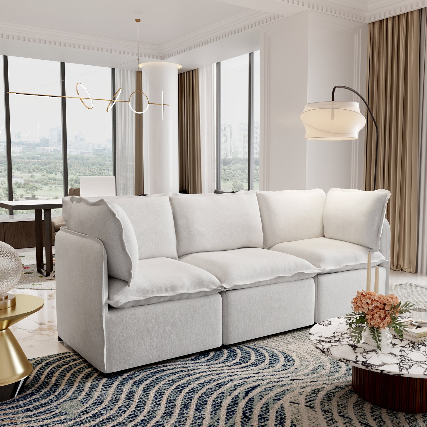 Luna Slim Arm Sofa Set
