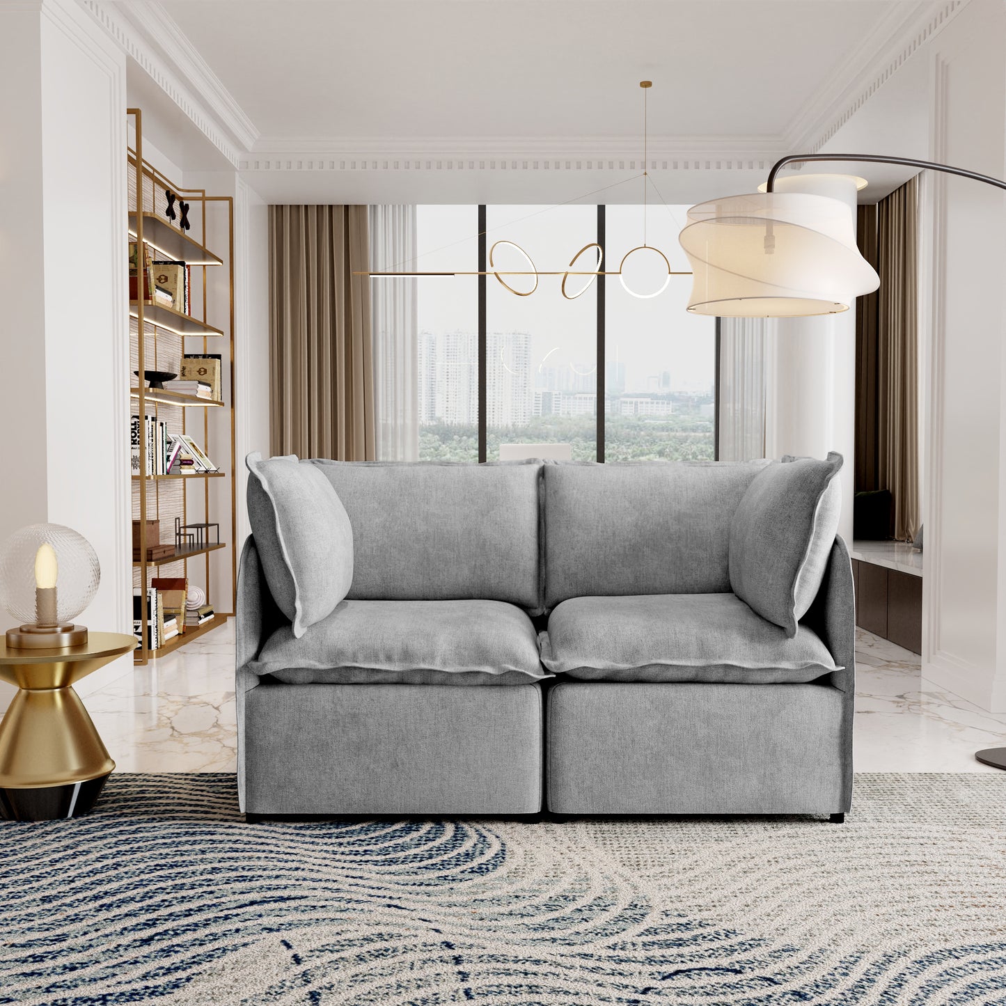 Luna Slim Arm Sofa Set