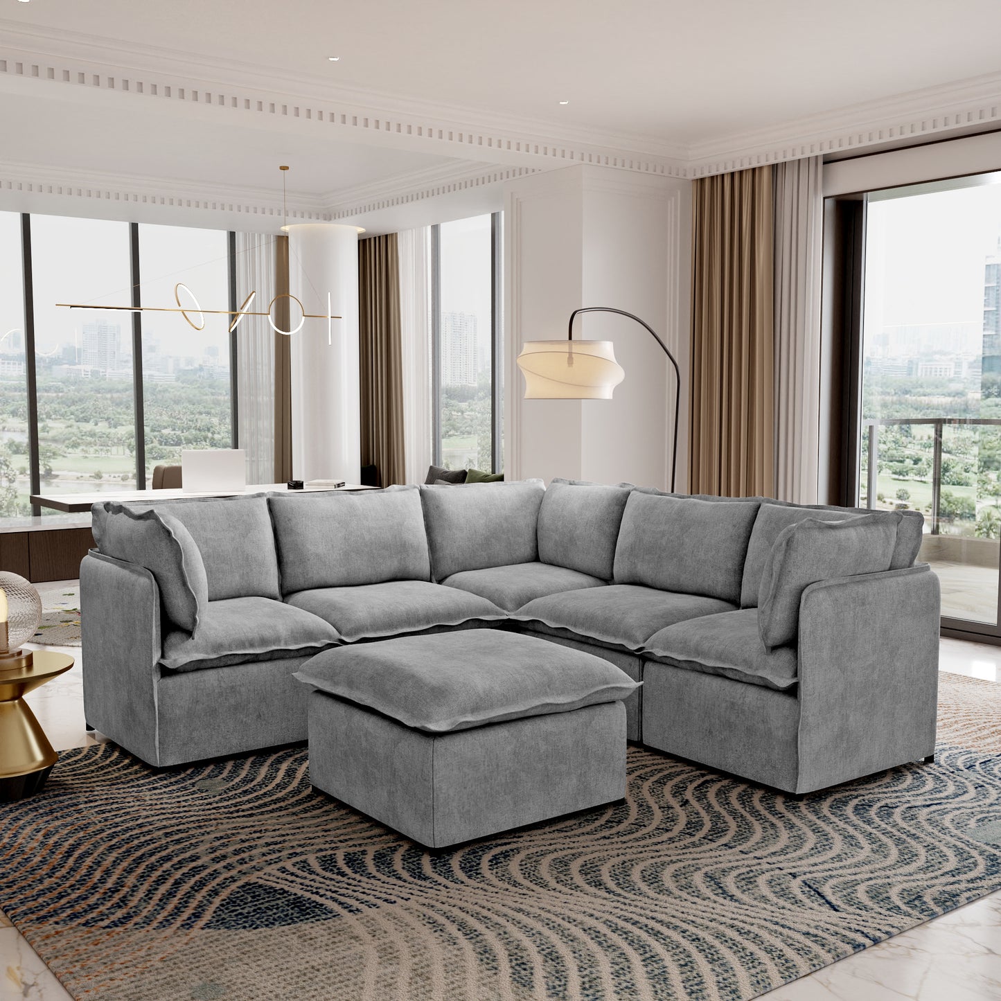 Luna Slim Arm Sofa Set