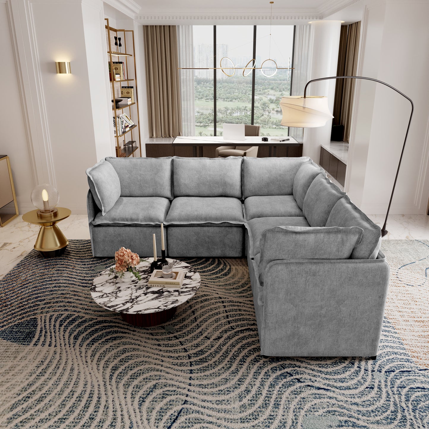 Luna Slim Arm Sofa Set