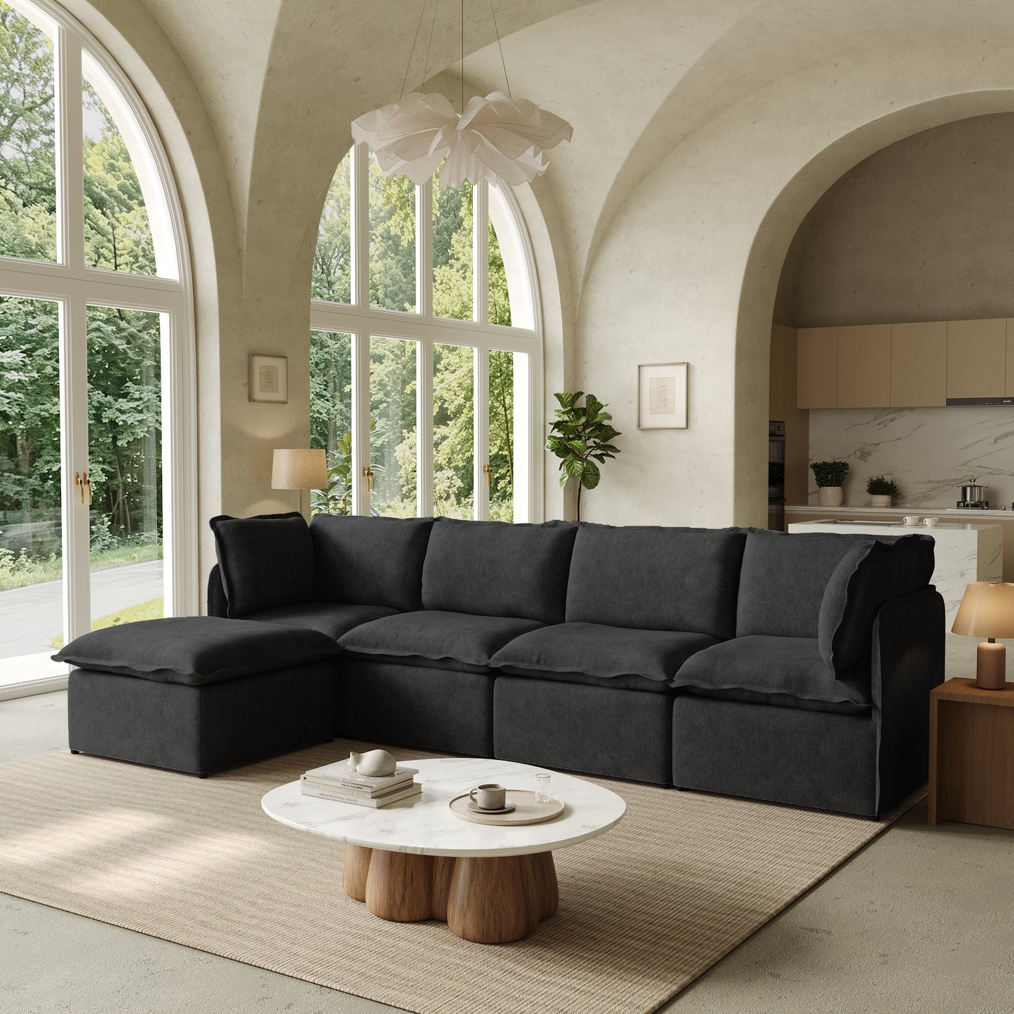 Luna Slim Arm Sofa Set