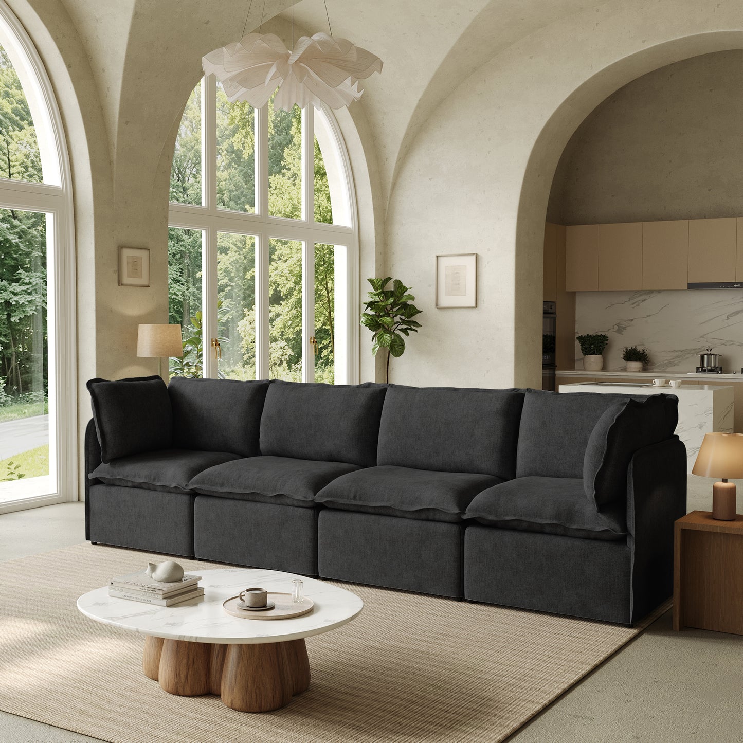 Luna Slim Arm Sofa Set