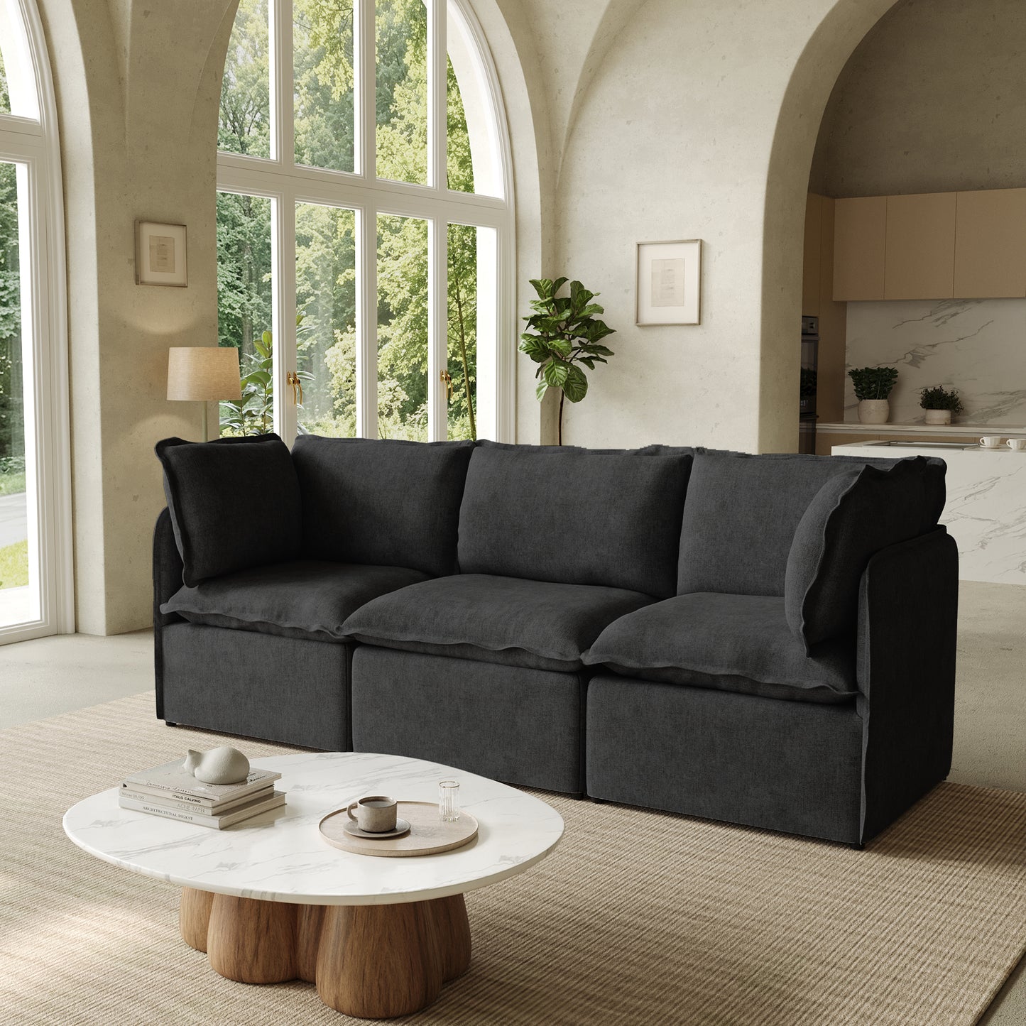 Luna Slim Arm Sofa Set