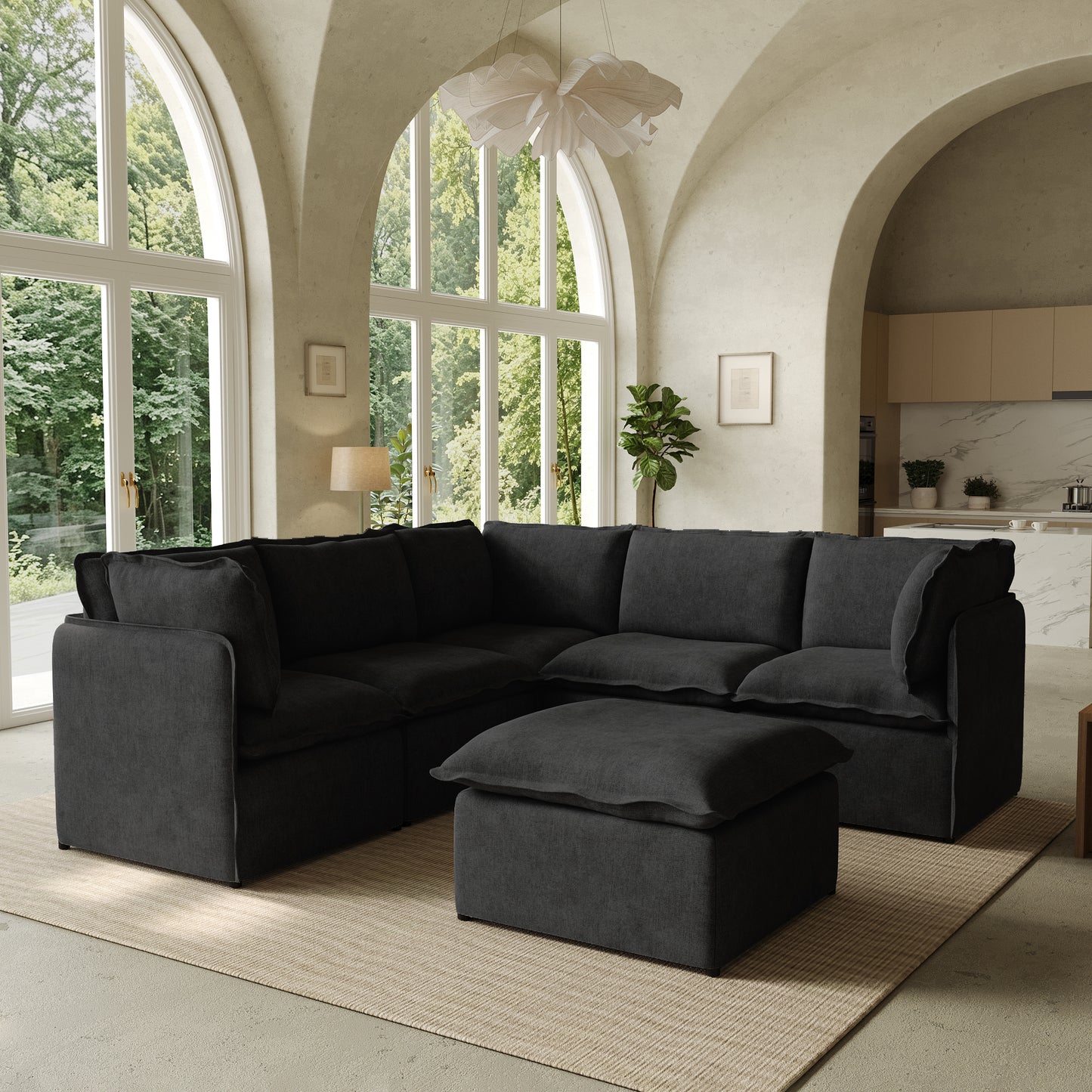 Luna Slim Arm Sofa Set