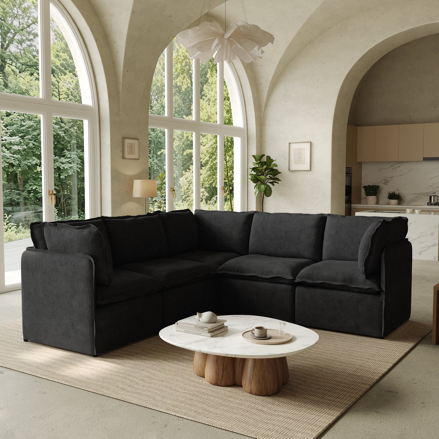 Luna Slim Arm Sofa Set