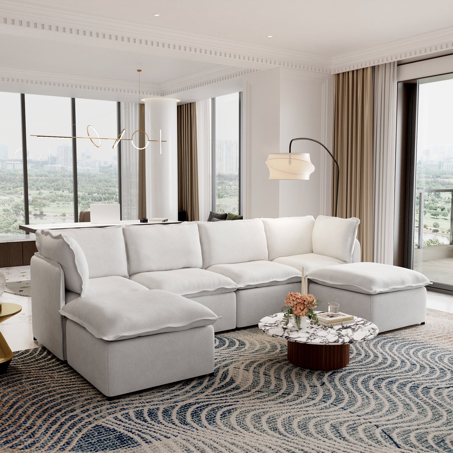 Luna Slim Arm Sofa Set