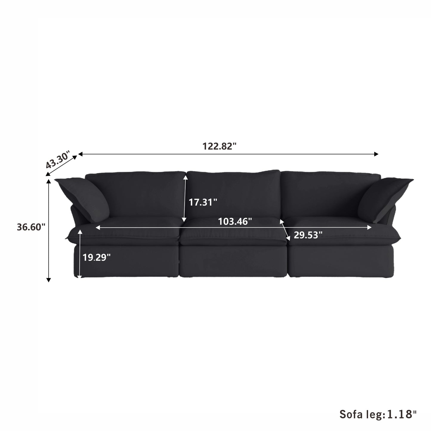 Anora Flare Arm Sofa