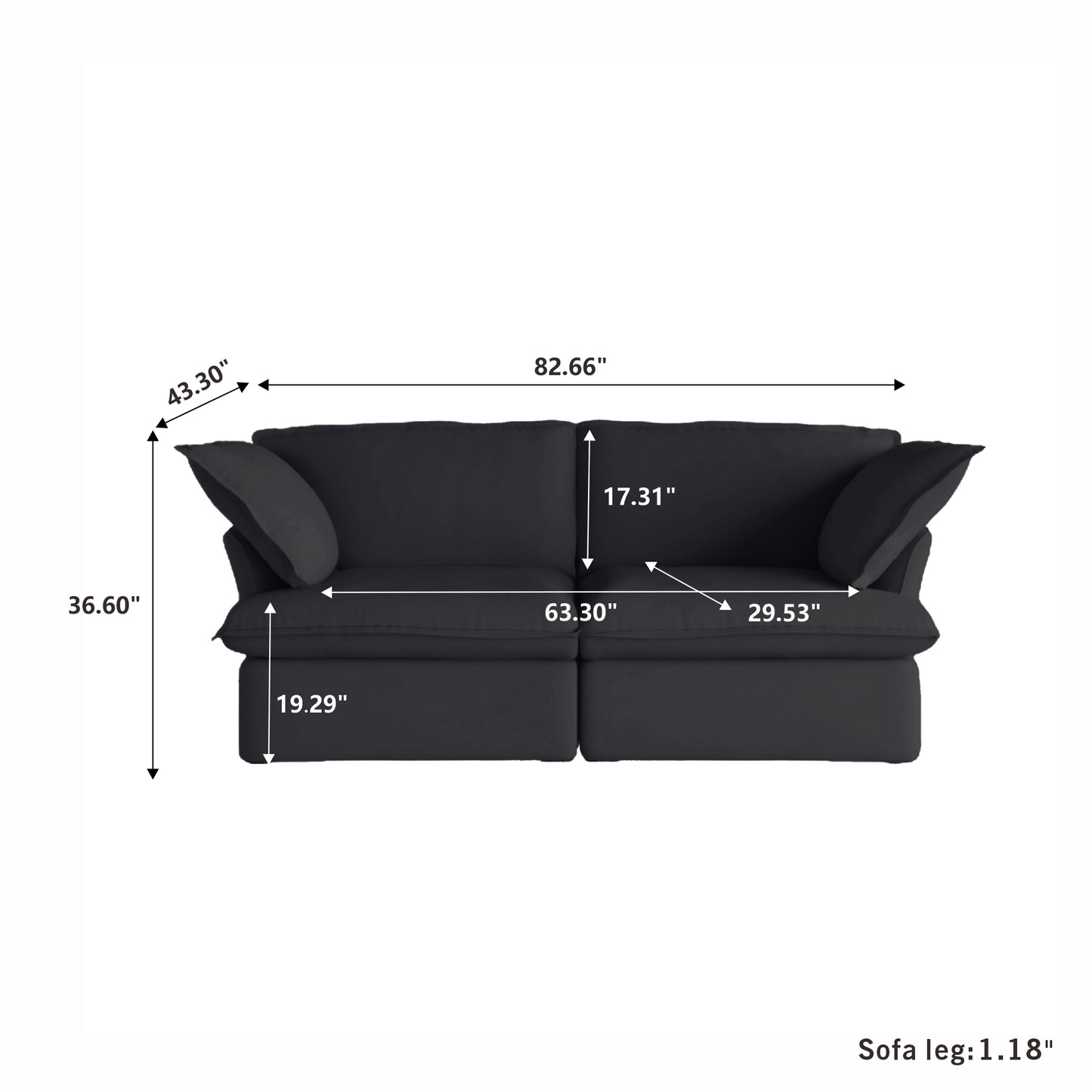 Anora Flare Arm Sofa