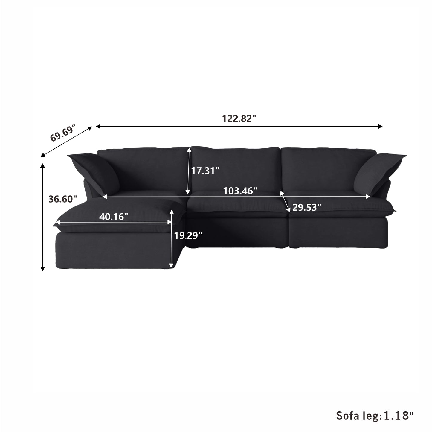 Anora Flare Arm Sofa