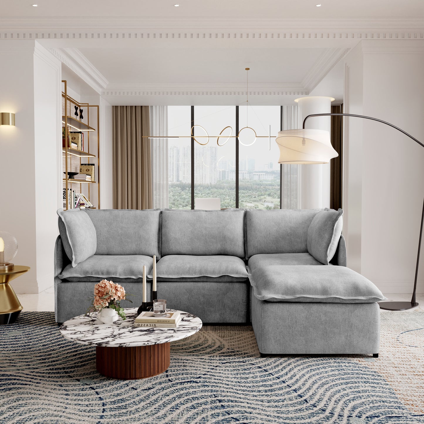 Luna Slim Arm Sofa Set