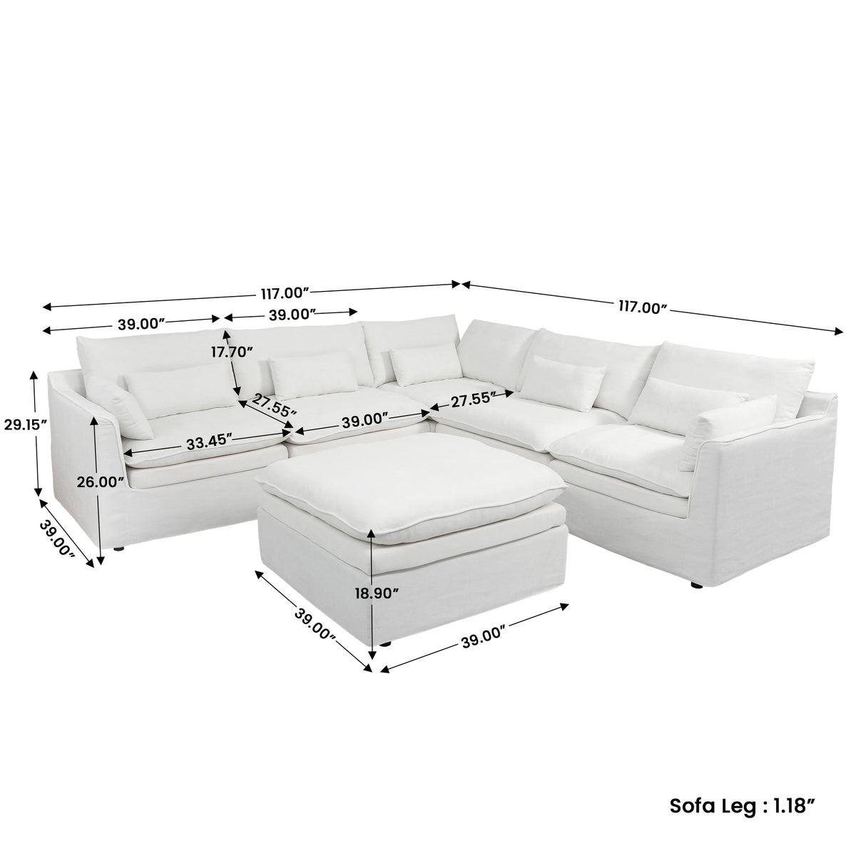 Jemma Track Arm - Slipcovers by the Set Only