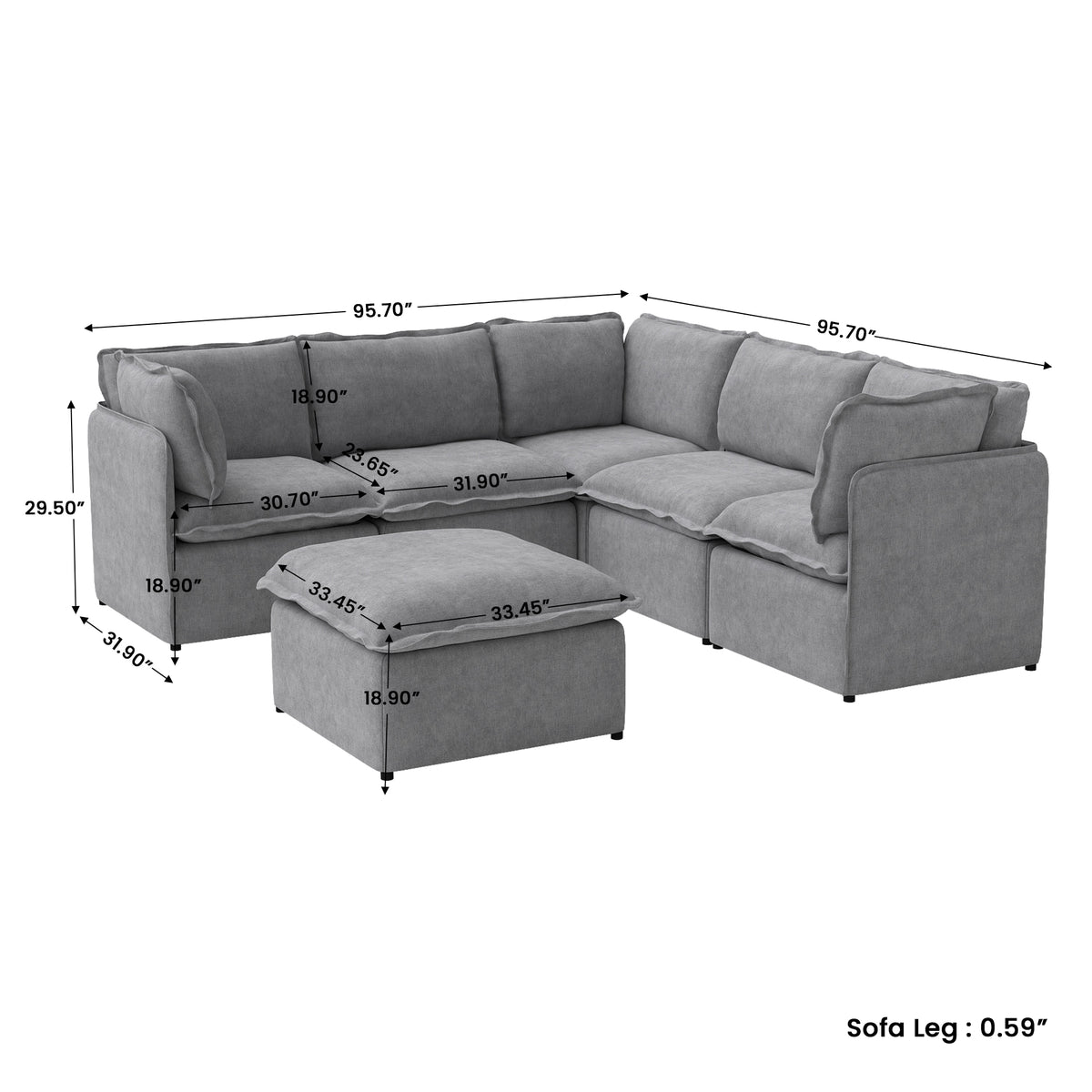 Luna Slim Arm - Slipcovers by the Set Only