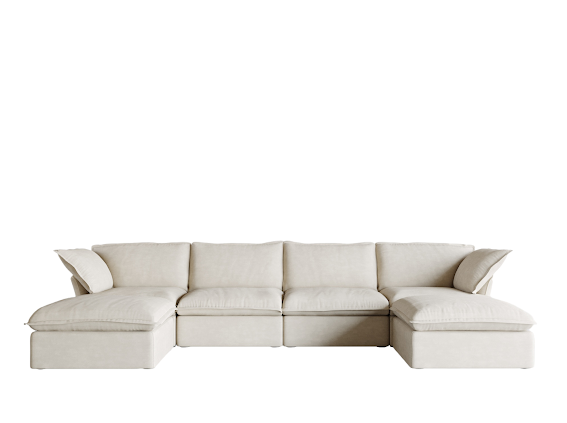 Annabel Modular Classic Cloud Sectional - 6 Piece U Shape