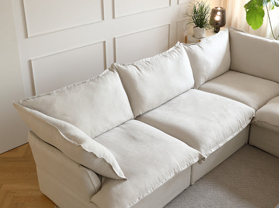 Annabel Modular Classic Cloud Sectional - 6 Piece Corner L Shape