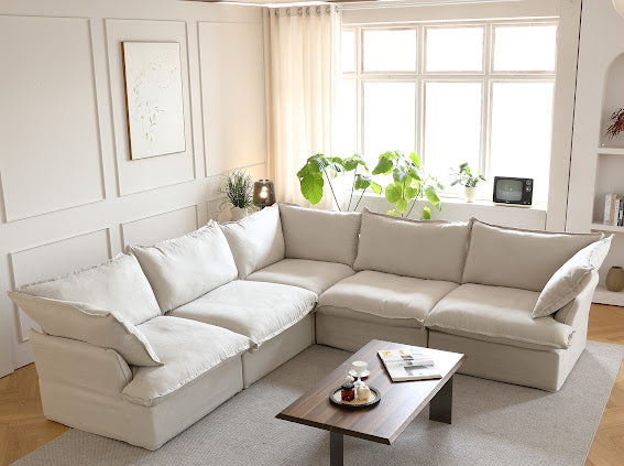 Anora Modular Classic Cloud Sectional - 5 Piece Corner L Shape