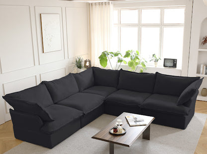 Anora Modular Classic Cloud Sectional - 5 Piece Corner L Shape