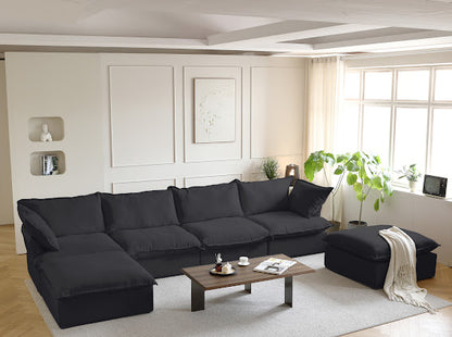 Annabel Modular Classic Cloud Sectional - 6 Piece U Shape