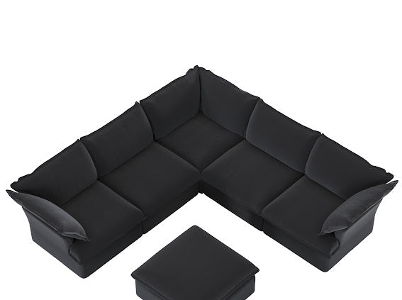 Annabel Modular Classic Cloud Sectional - 6 Piece Corner L Shape