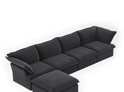 Annabel Modular Classic Cloud Sectional - 5 Piece L Shape