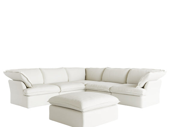 Annabel Modular Classic Cloud Sectional - 6 Piece Corner L Shape