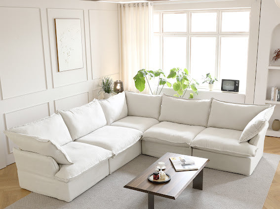 Anora Modular Classic Cloud Sectional - 5 Piece Corner L Shape