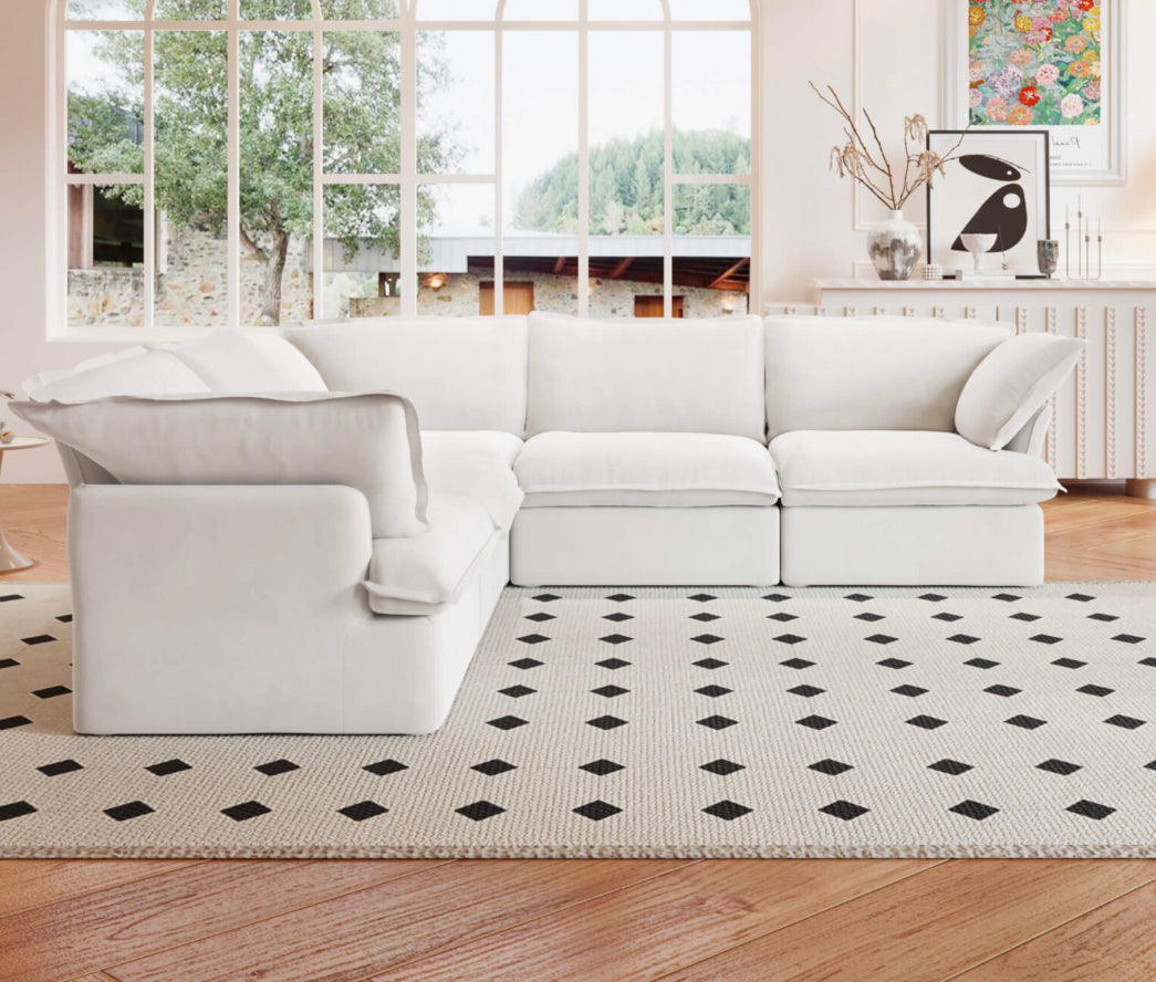 Anora Modular Classic Cloud Sectional - 5 Piece Corner L Shape