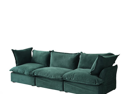 Annabel Velvet Modular Classic Cloud Sofa - 3 Piece Sofa