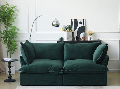 Annabel Velvet Modular Classic Cloud Sofa - Loveseat