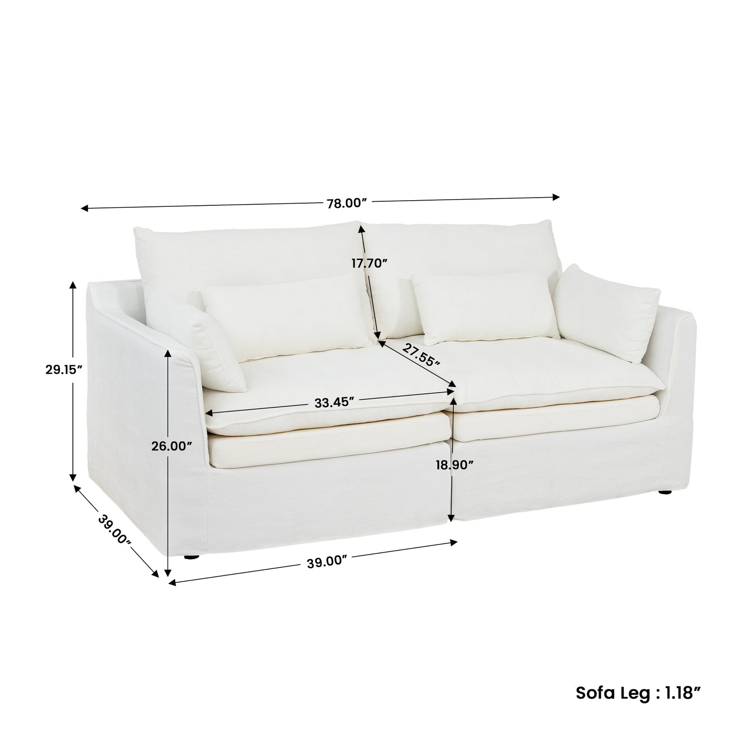 Jemma Track Arm Sofa Set
