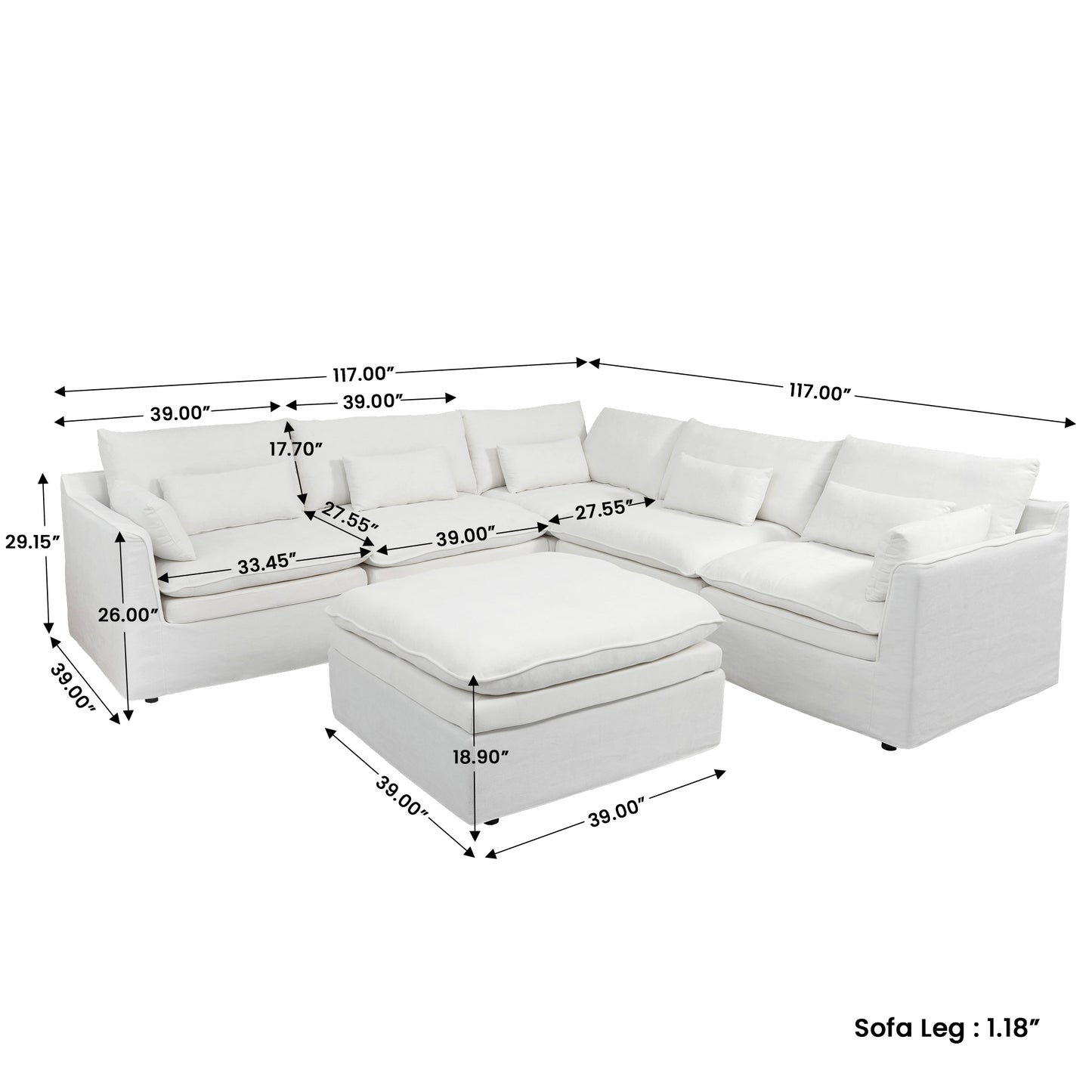 Jemma Track Arm Sofa Set