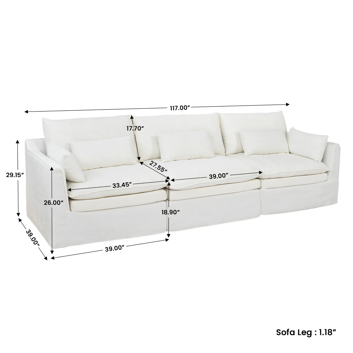 Jemma Track Arm Sofa Set