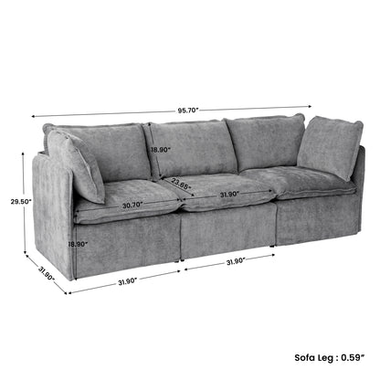Luna Slim Arm Sofa Set