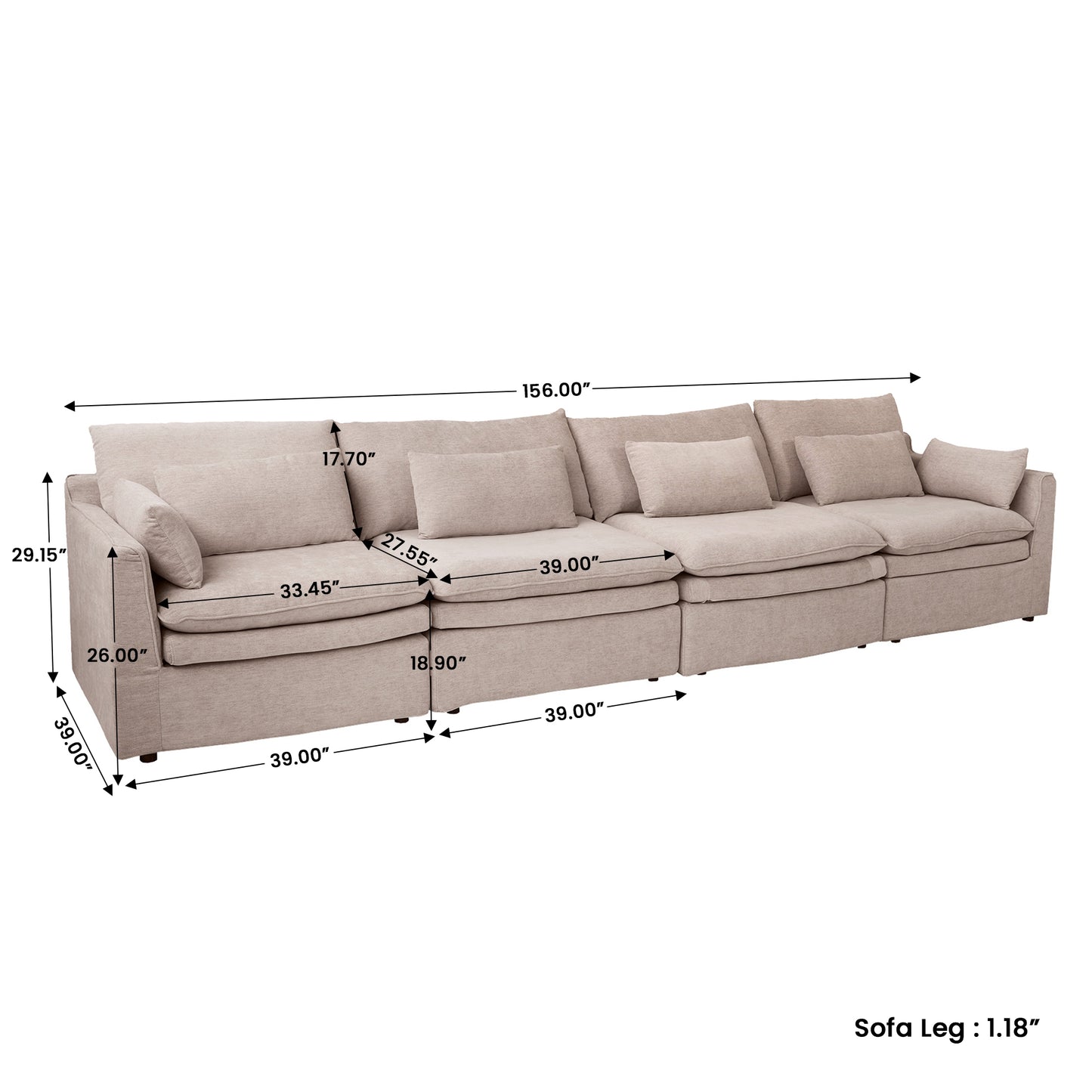 Jemma Track Arm Sofa Set