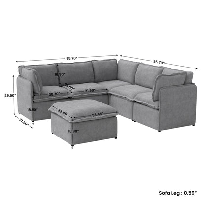 Luna Slim Arm Sofa Set